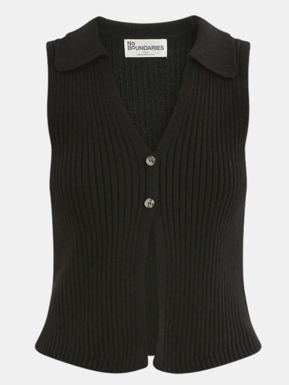 No Boundaries Button-Front Sweater Vest Top, Women's